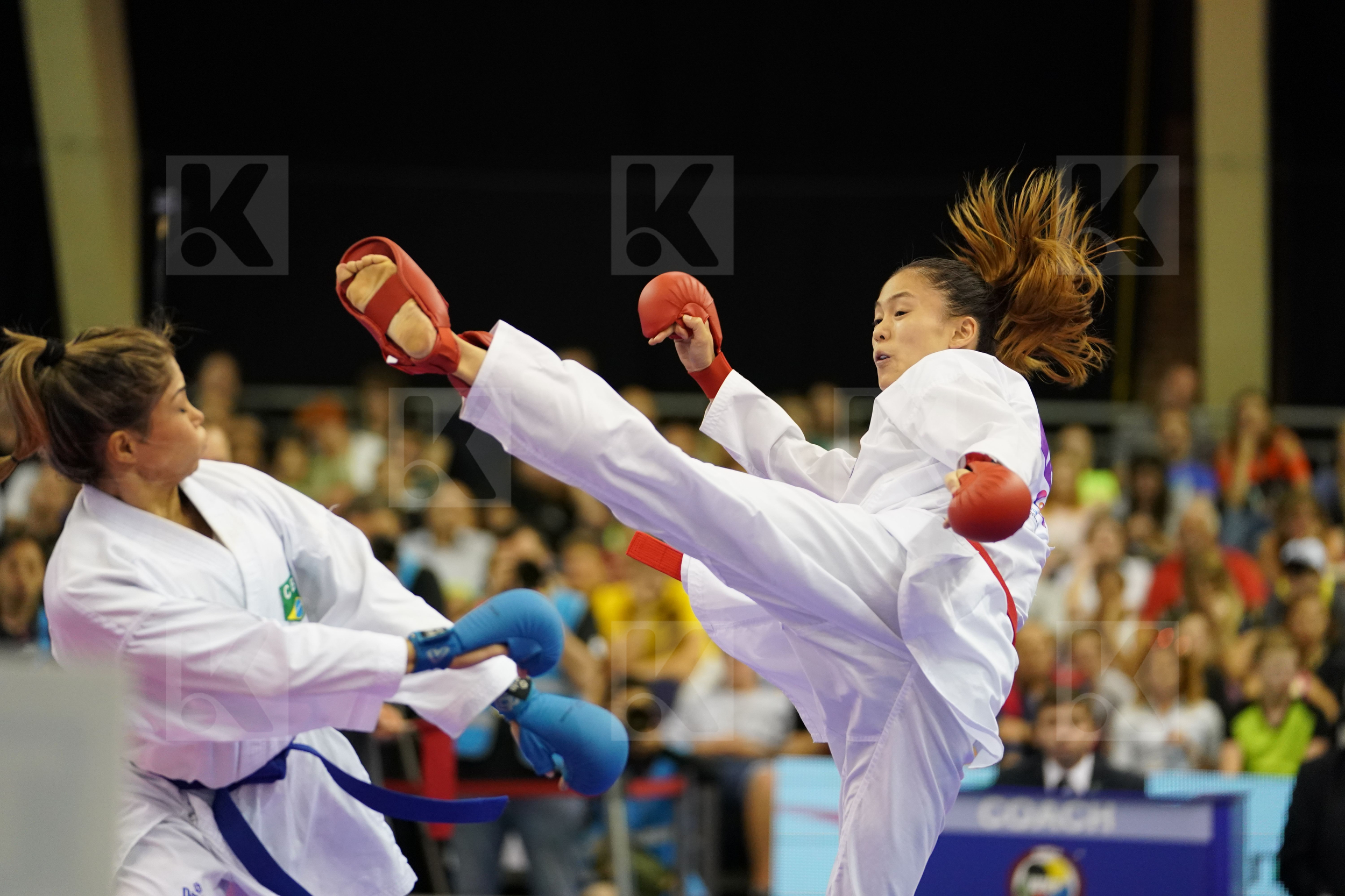Brazil Chinese Taipei Female Kumite -55kg Gold match Kumizaki Valeria Wen Tzu-Yun